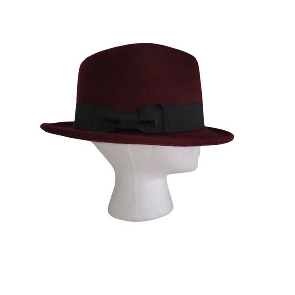 Vintage 100% Wool Fedora Hat With Black Ribbon Accent - Picture 3 of 9